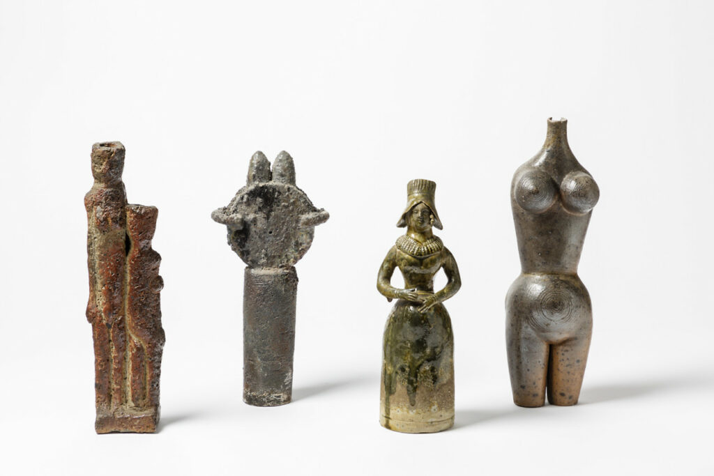 De gauche à droite, Vassil Ivanoff, Claudine Monchaussé, Marie Talbot, Pierre Mestre, musée de La Borne, © Pascal Vangysel